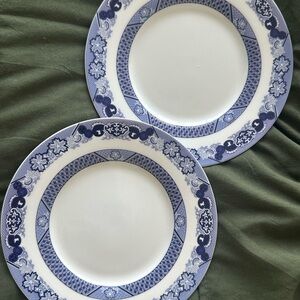 Bristol House Blue and White Willow Pagoda Gardens Saucer Plates (discontinued)
